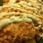 TORTILLA CHIP & PEPPER JACK CRUSTED CHICKEN WITH AVOCADO & JALAPENO RANCH Recipe Image