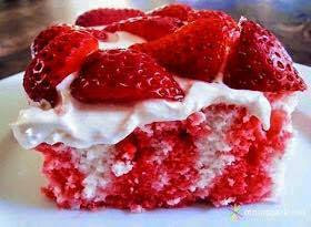 Strawberry poke cake