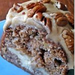 APPLE AND CREAM CHEESE BUNDT CAKE WITH CARAMEL PECAN TOPPING Recipe Image