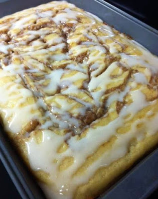 Cinna-bun Cake in the oven!
