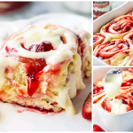 STRAWBERRY CINNAMON ROLLS WITH LEMON CREAM CHEESE GLAZE Recipe Image