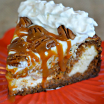 Carrot Cake Cheesecake with Salted Caramel and Whipped Cream Recipe Image