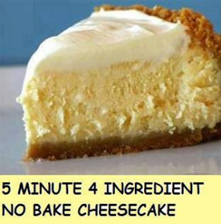 5 MINUTE 4 INGREDIENT NO BAKE CHEESECAKE
