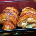 Bacon Wrapped Cream Cheese Stuffed Chicken Breast Recipe Image