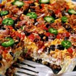 Layered taco salad {in a cake pan} Recipe Image