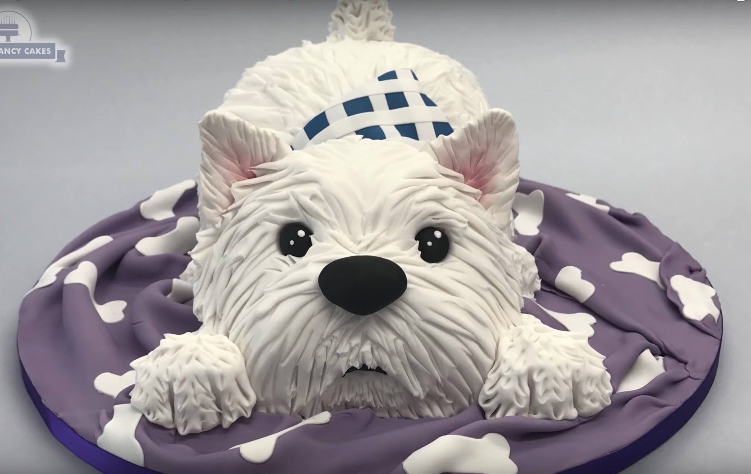Westie Dog Cake Tutorial West Highland Terrier, great birthday cake idea