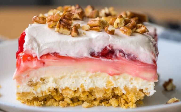 Layered desserts: No-Bake Cherry Cheesecake Lush Recipe Image