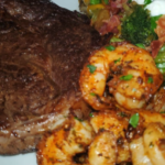 Garlic Butter Skillet Steak and Shrimp Recipe Image