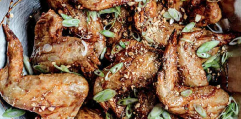 Chicken Wings with Kimchi Caramel and Wing Sauce Recipe Image