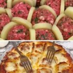 Cheesy Spinach, Meatball & Potato Bake Recipe Image