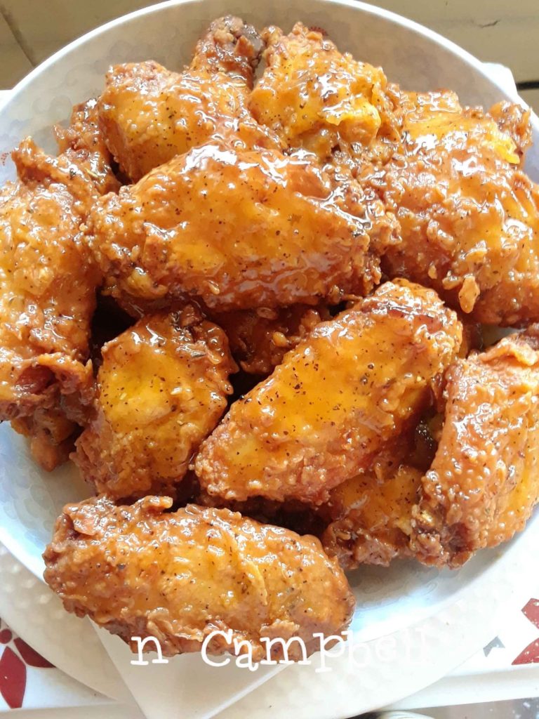 Fried Wing Flats Drizzled With Honey Lemon Pepper