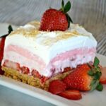 No Bake Strawberry Cheesecake Lasagna Recipe Image