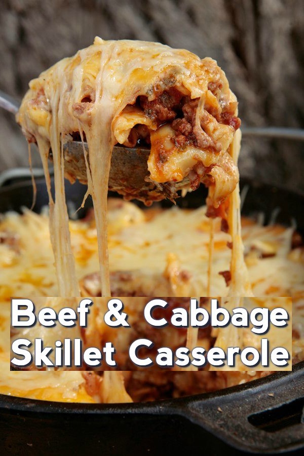 Cheesy Beef & Cabbage Skillet Casserole