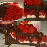 Chocolate Brownie Cherry Cheesecake Recipe Image