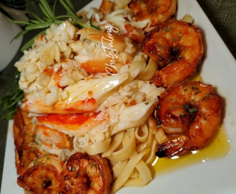 HILARIOUS GARLIC BUTTER SHRIMP PASTA Recipe Image