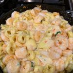 Cheesy Shrimp Tortellini Alfredo Skillet Recipe Image
