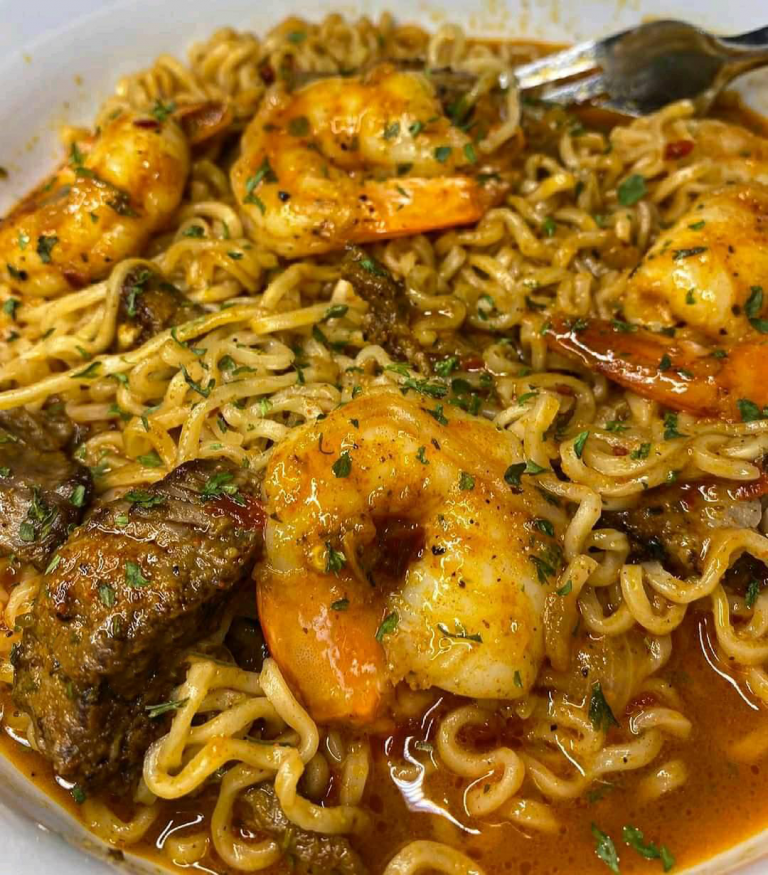 Spicy Shrimp and Steak Ramen Recipe Image