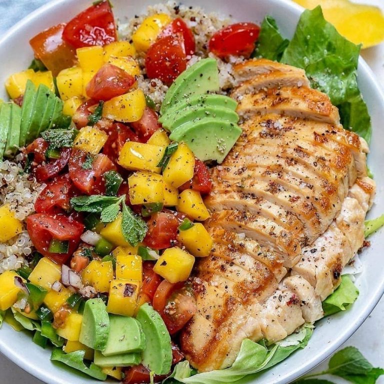 Mango Salsa Chicken Bowls Recipe Image