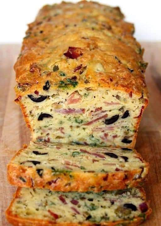 Olive, lamb Bacon and cheese Bread