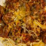 HOMEMADE ITALIAN SAUSAGE SAUCE WITH ONIONS AND PEPPERS SPAGHETTI Recipe Image