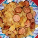 FRIED POTATOES ONIONS AND SMOKE POLISH SAUSAGE Recipe Image