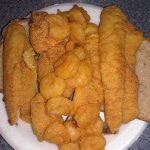 Southern fried whiting fillets and crispy shrimp