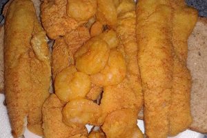 Fried whiting and shrimp