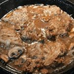 Southern hamburger steaks with onion mushroom gravy