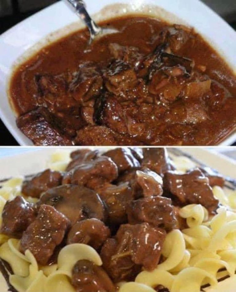 Slow cooker beef tips with mushrooms and rich gravy